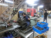 パイプねじ切り作業